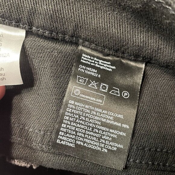 H & M Divided Women Sz XXL Black Denim 5-Pocket Wide Leg Jeans NWT - Picture 8 of 9